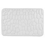 Bathroom Rugs - Ultra Absorbent Non-Slip Floor Bath Mat, Super Soft Shower Mat for Bath Tub, Machine Washable 16x24" (Brown) #C-White
