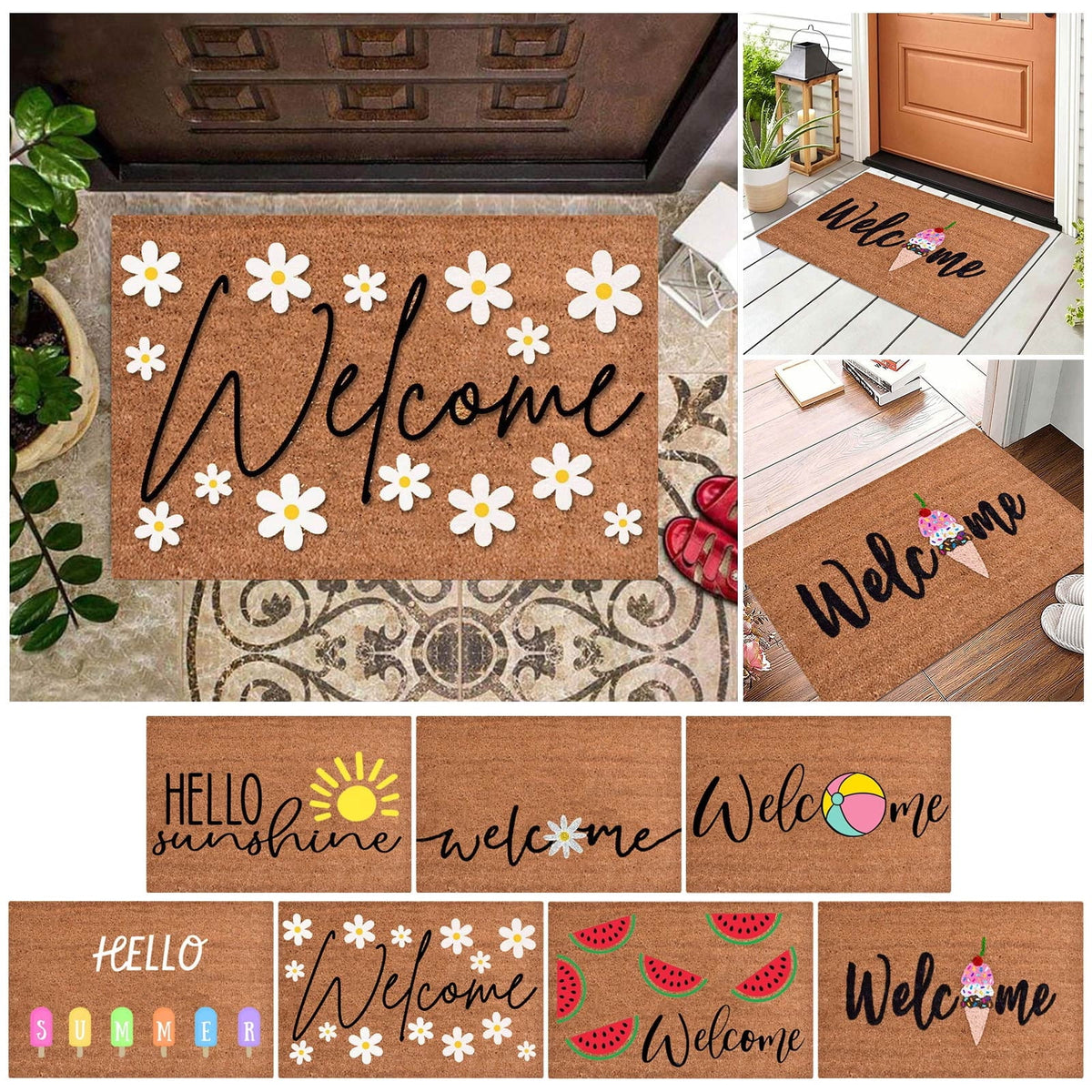 16x24 inch Doormats for Outdoor Entrance Home Waterproof Floor Mat Outdoor Rug Front Door Spring Mat Floor Decor Outdoor Summer Decor Spring Rugs Mat for Front Door Outside Outdoor Porch Mat Doormat10
