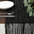 Cheesecloth Table Runner, 35 x 71 Inch Cheese Cloth Table Runner for Wedding Bridal Shower Party, Home Decorations Table Runners Cheesecloth Black