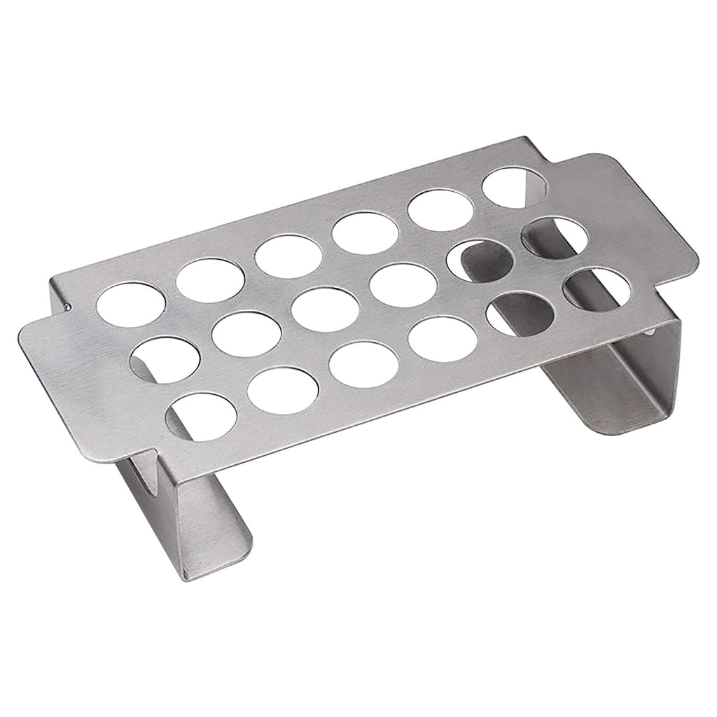 18 Hole Jalapeno Pepper Grill Rack, Stainless Steel BBQ Chili Pepper Holder with Handle, Grilling Accessories for Barbecue, Silver