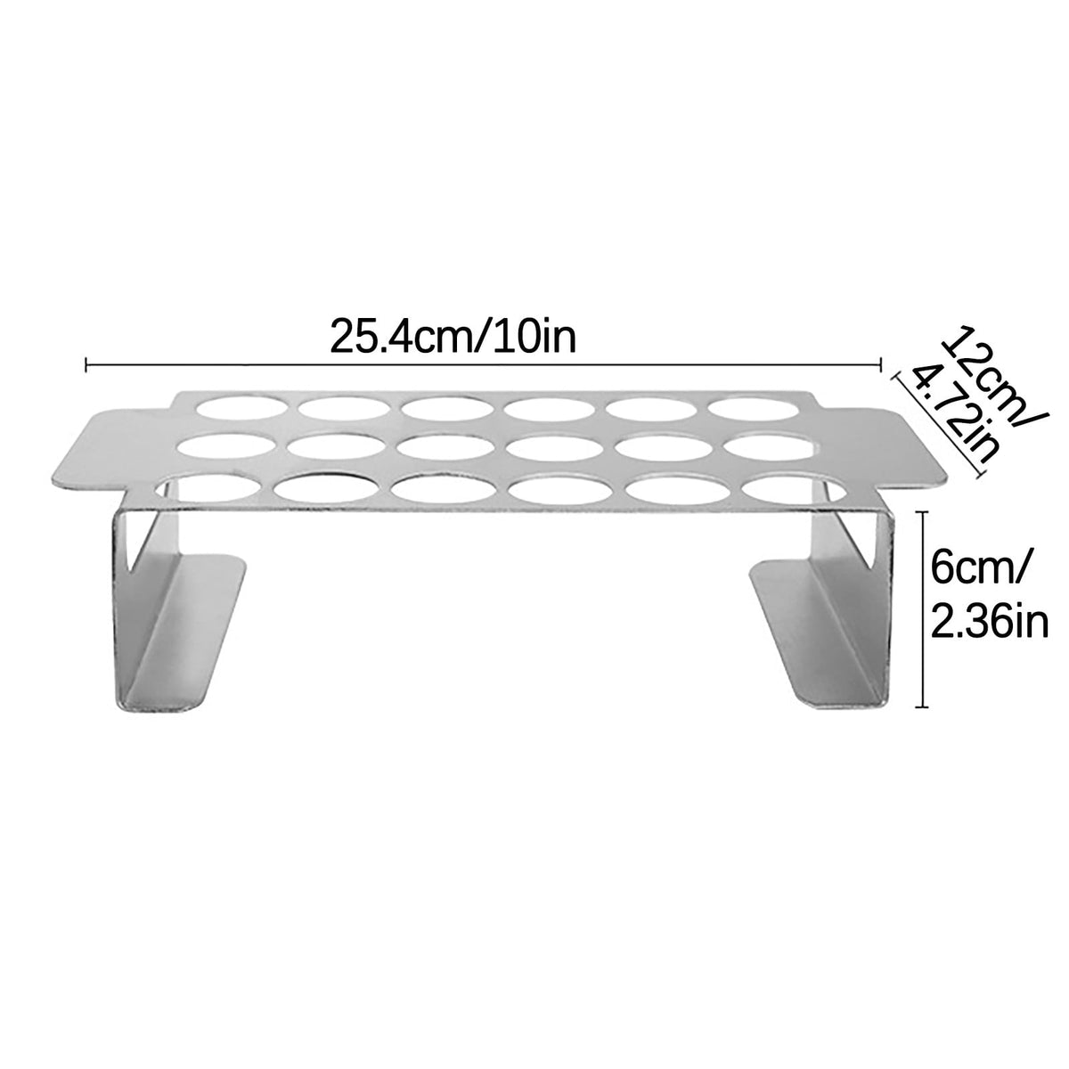 18 Hole Jalapeno Pepper Grill Rack, Stainless Steel BBQ Chili Pepper Holder with Handle, Grilling Accessories for Barbecue, Silver