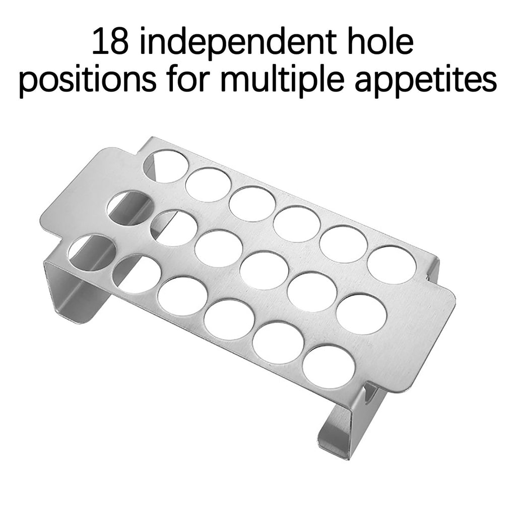 18 Hole Jalapeno Pepper Grill Rack, Stainless Steel BBQ Chili Pepper Holder with Handle, Grilling Accessories for Barbecue, Silver