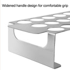 18 Hole Jalapeno Pepper Grill Rack, Stainless Steel BBQ Chili Pepper Holder with Handle, Grilling Accessories for Barbecue, Silver