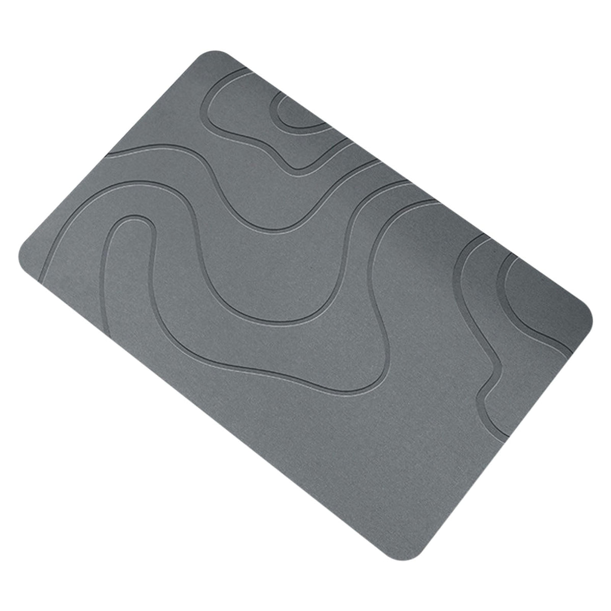Stone Bath Mat, Quick Drying Diatomaceous Earth Bath Mat, Super Absorbent Non Slip Washable Shower Rug for Bathroom Floor Kitchen, Dark Gray, 16 x 24 Inch