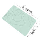 Diatomaceous Earth Stone Bath Mat, Quick Drying Super Absorbent Non Slip Washable Bath Rug for Bathroom Floor Kitchen Shower, 16x24 Inch, Green