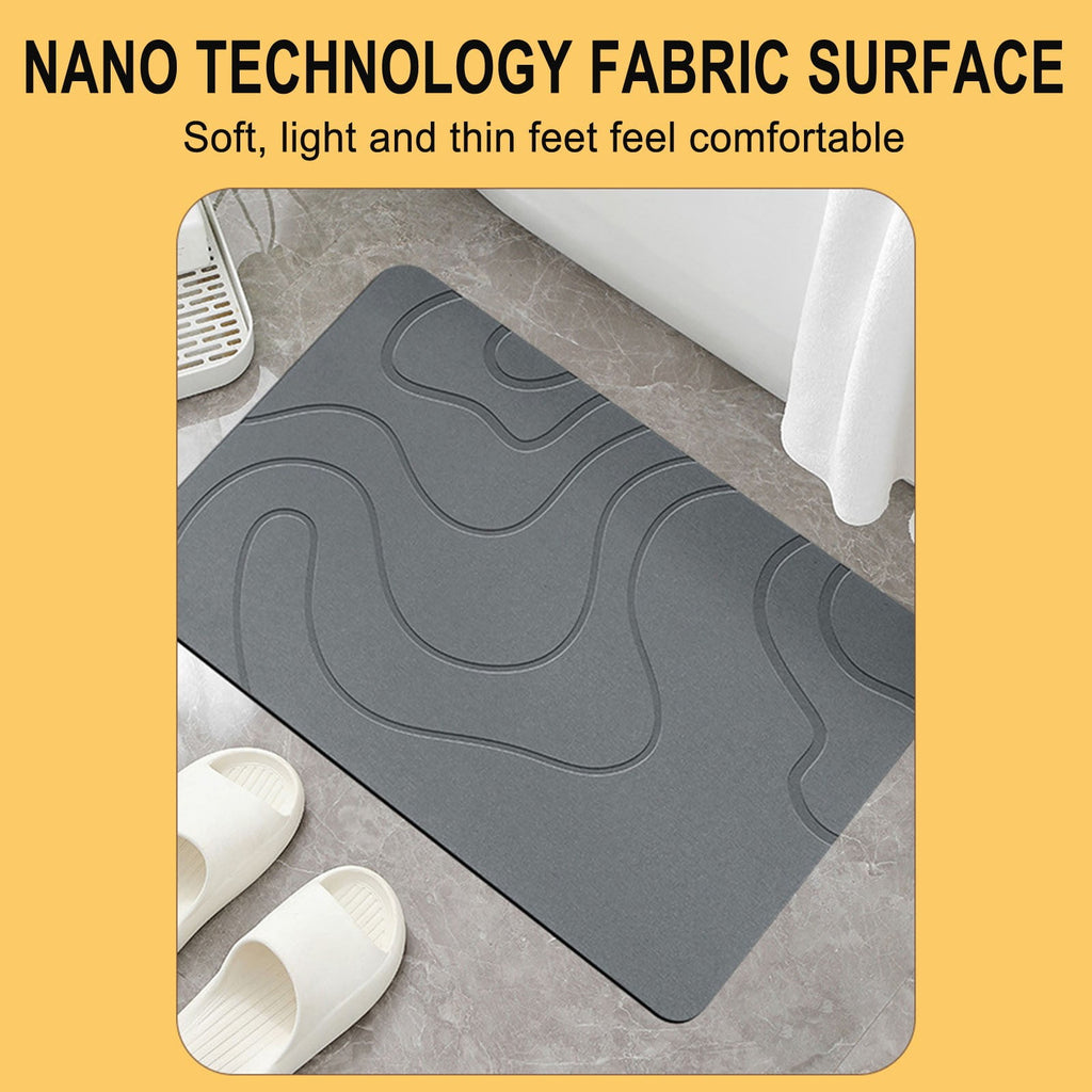Diatomaceous Earth Stone Bath Mat, Quick Drying Super Absorbent Non Slip Washable Bath Rug for Bathroom Floor Kitchen Shower, 16x24 Inch, Green