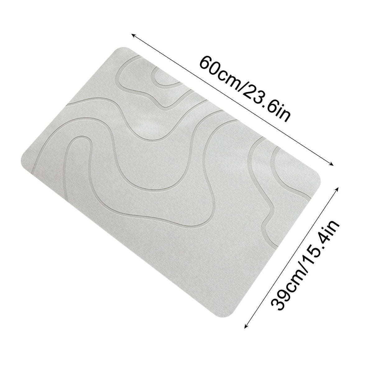Stone Bath Mat, Quick Drying Diatomaceous Earth Bath Mat, Super Absorbent Non Slip Washable Shower Mat for Bathroom Kitchen, Dark Gray, 16 x 24 Inch