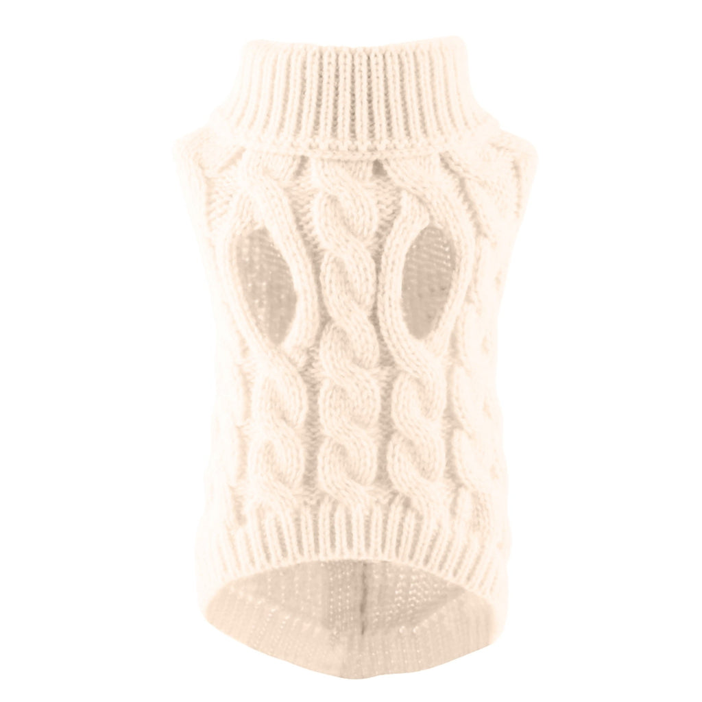 Xuniizn Dog Sweater for Small Medium Dogs, Warm Comfortable Winter Pet Clothes, Cute Knitted Sleeveless Pet Sweaters for Puppies, Cats, Dog Apparel & Accessories L White