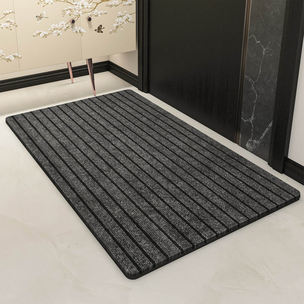 Durable Welcome Mat, 16x24" Non-Slip Heavy Duty Door Mat For Entrance Washable Quick-drying Floor Mats Front Door Mat for Outside Entrance Floor Home Decor Gray