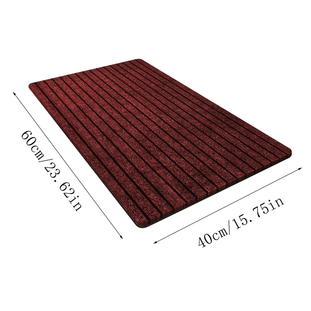 Durable Welcome Mat, 16x24" Non-Slip Heavy Duty Door Mat For Entrance Washable Quick-drying Floor Mats Front Door Mat for Outside Entrance Floor Home Decor, Gray Red