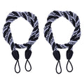2Pcs Curtain Tie Backs, Braided Rope Curtain Holdbacks Drapery Tiebacks for Curtains, Beige Black
