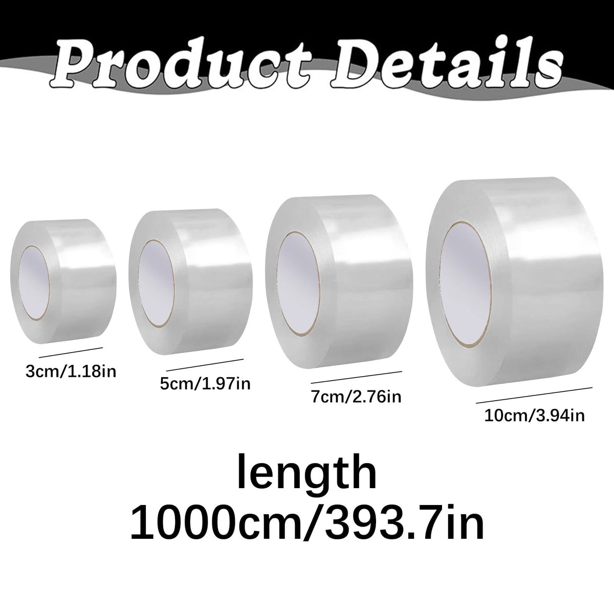 Clear Window Weather Sealing Tape Weather Stripping Insulation Caulk Tape for Doors Shower Glass Bathroom , 0.5mm x 5cm x 10m