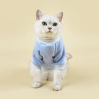 LGCASL Pet Hoodie, Dog Winter Sweater Cat Warm Clothes Pet Sweater Round Neck Solid Color Thickening Cat Dog Knitwear Sweater for Cats Or Dogs in Cold Season (Light Blue, S) S Light blue