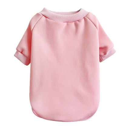 LGCASL Pet Hoodie, Dog Winter Sweater Cat Warm Clothes Pet Sweater Round Neck Solid Color Thickening Cat Dog Knitwear Sweater for Cats Or Dogs in Cold Season (Light Blue, S) S Pink