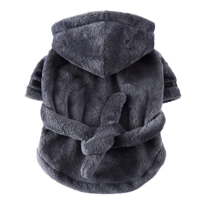 LGCASL Pet Bathrobes, Pajamas Clearance! Dog Cat Bathrobe Pet Clothes Hotel Bath Towel Pet Bathrobe Nightgown Pajamas (Army Green, L) XL Grey