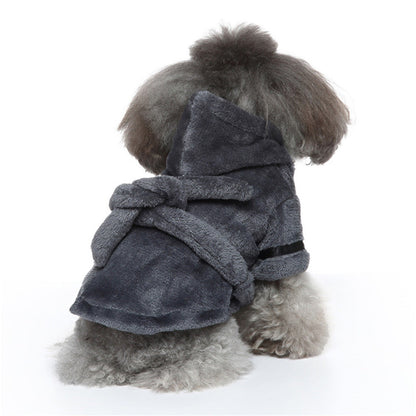 LGCASL Pet Bathrobes, Pajamas Clearance! Dog Cat Bathrobe Pet Clothes Hotel Bath Towel Pet Bathrobe Nightgown Pajamas (Army Green, L) XL Grey