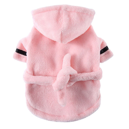 LGCASL Pet Bathrobes, Pajamas Clearance! Dog Cat Bathrobe Pet Clothes Hotel Bath Towel Pet Bathrobe Nightgown Pajamas (Army Green, L) XL Pink