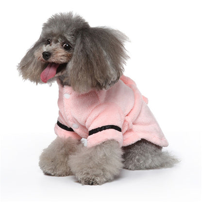 LGCASL Pet Bathrobes, Pajamas Clearance! Dog Cat Bathrobe Pet Clothes Hotel Bath Towel Pet Bathrobe Nightgown Pajamas (Army Green, L) XL Pink