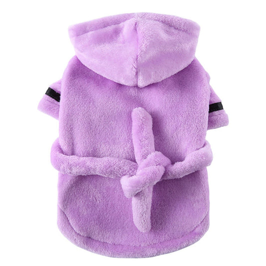 LGCASL Pet Bathrobes, Pajamas Clearance! Dog Cat Bathrobe Pet Clothes Hotel Bath Towel Pet Bathrobe Nightgown Pajamas (Army Green, L) M Purple
