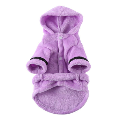 LGCASL Pet Bathrobes, Pajamas Clearance! Dog Cat Bathrobe Pet Clothes Hotel Bath Towel Pet Bathrobe Nightgown Pajamas (Army Green, L) XL Purple