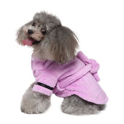LGCASL Pet Bathrobes, Pajamas Clearance! Dog Cat Bathrobe Pet Clothes Hotel Bath Towel Pet Bathrobe Nightgown Pajamas (Army Green, L) XL Purple