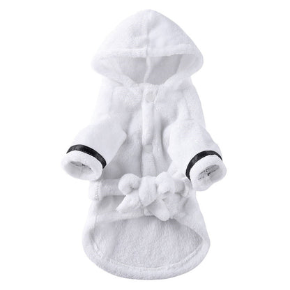 LGCASL Pet Bathrobes, Pajamas Clearance! Dog Cat Bathrobe Pet Clothes Hotel Bath Towel Pet Bathrobe Nightgown Pajamas (Army Green, L) XL White