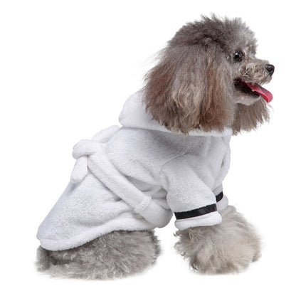 LGCASL Pet Bathrobes, Pajamas Clearance! Dog Cat Bathrobe Pet Clothes Hotel Bath Towel Pet Bathrobe Nightgown Pajamas (Army Green, L) XL White