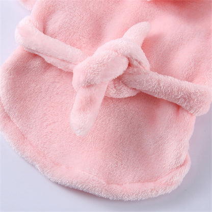 LGCASL Pet Bathrobes, Pajamas Clearance! Dog Cat Bathrobe Pet Clothes Hotel Bath Towel Pet Bathrobe Nightgown Pajamas (Army Green, L) XL White
