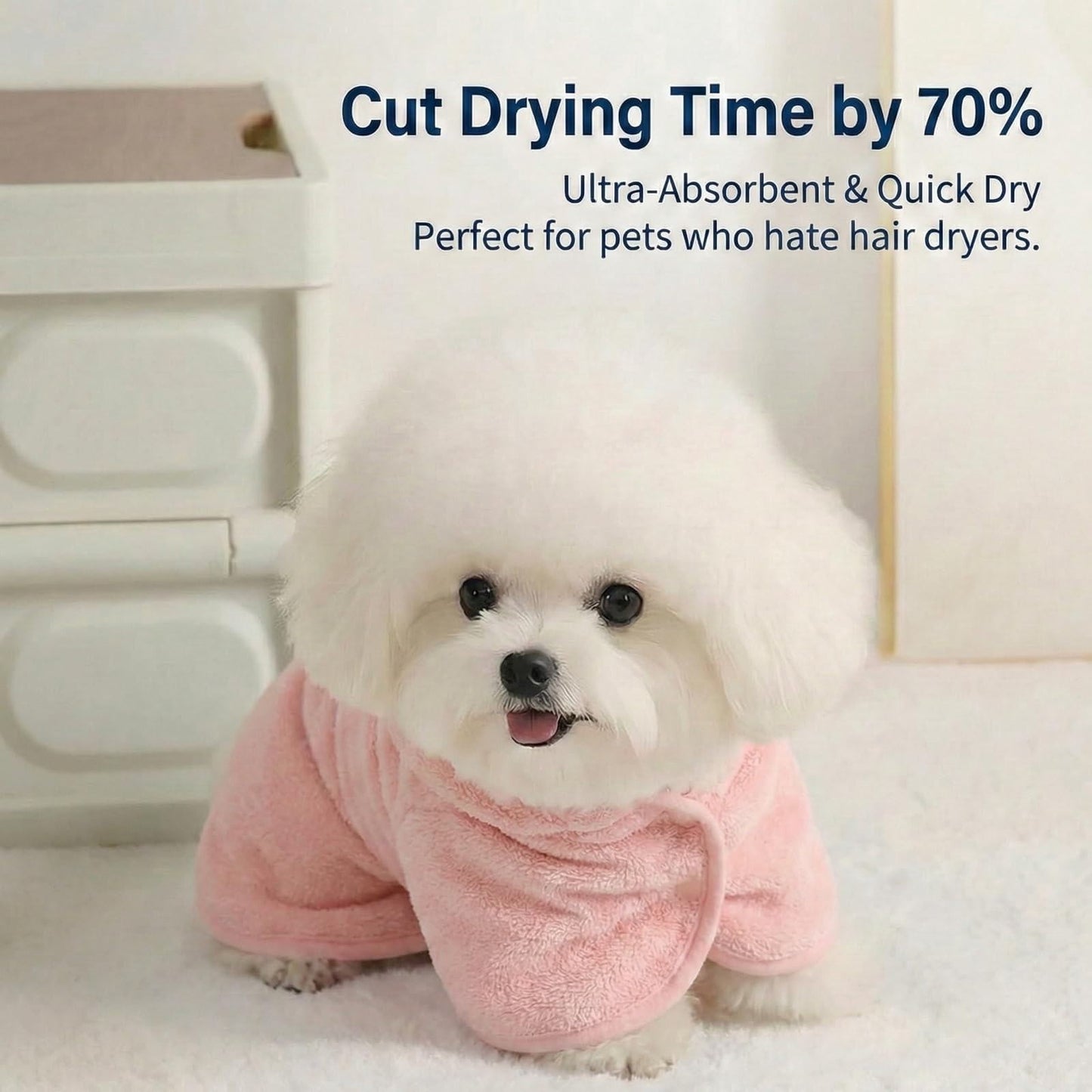 LGCASL 2026 New Puppy Bathrobe with Hood, Dog Bathrobe Absorbent Towel for Small Dogs Fast Drying Dog Robe Coat with Hood Puppy Towel Wrap Pet Grooming After Shower (Blue, Xs) L Blue