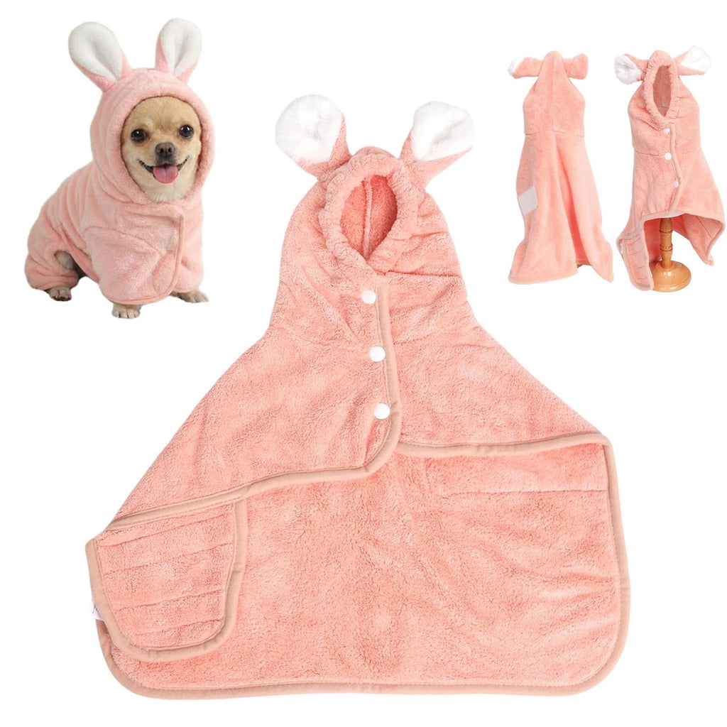 LGCASL 2026 New Puppy Bathrobe with Hood, Dog Bathrobe Absorbent Towel for Small Dogs Fast Drying Dog Robe Coat with Hood Puppy Towel Wrap Pet Grooming After Shower (Blue, Xs) XL Pink