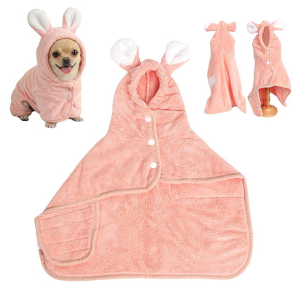 LGCASL 2026 New Puppy Bathrobe with Hood, Dog Bathrobe Absorbent Towel for Small Dogs Fast Drying Dog Robe Coat with Hood Puppy Towel Wrap Pet Grooming After Shower (Blue, Xs) XL Pink
