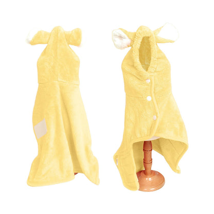 LGCASL 2026 New Puppy Bathrobe with Hood, Dog Bathrobe Absorbent Towel for Small Dogs Fast Drying Dog Robe Coat with Hood Puppy Towel Wrap Pet Grooming After Shower (Blue, Xs) S Yellow