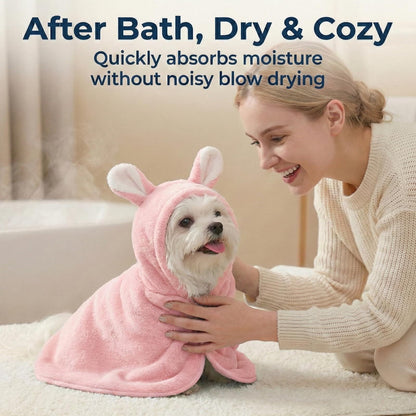 LGCASL 2026 New Puppy Bathrobe with Hood, Dog Bathrobe Absorbent Towel for Small Dogs Fast Drying Dog Robe Coat with Hood Puppy Towel Wrap Pet Grooming After Shower (Blue, Xs) M Yellow
