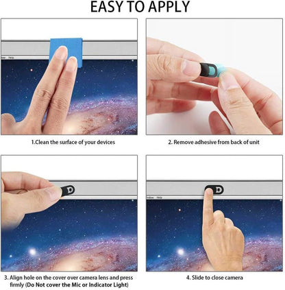 3 Pack Webcam Cover Slider for Privacy, 0.027in Ultra Thin Design Web Camera Cover Slide for Laptop, Desktop, PC, Tablet, Smartphone and More - (Black)