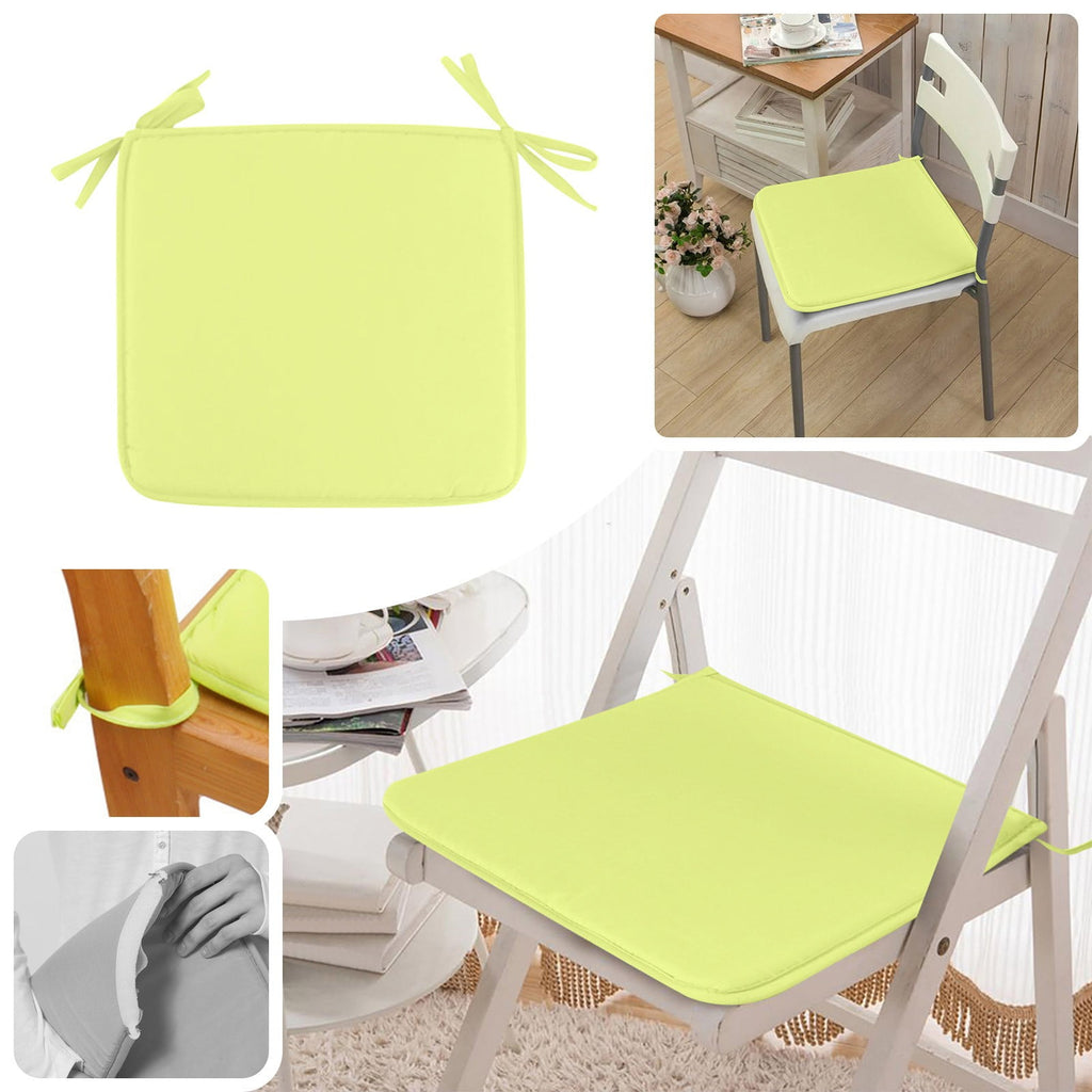 Cushion, Dining Chair Cushion,  Square Strap Garden Chair Pads Seat Cushion for Outdoor Bistros Stool Patio Dining Room Yellow