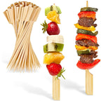 Clearance! Eewia Skewer Skewers 100Pcs Food Toothpicks Wide Flat Wood Picks for Cocktail Fruit Grilling Drink Bbq Barbecue Yakitori Chicken Fondue Roast, Bbq Skewers Kebab Skewers 100 Beige 9 Beige