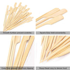 Clearance! Eewia Skewer Skewers 100Pcs Food Toothpicks Wide Flat Wood Picks for Cocktail Fruit Grilling Drink Bbq Barbecue Yakitori Chicken Fondue Roast, Bbq Skewers Kebab Skewers 100 Beige 9 Beige