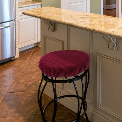 Ortofally Bar Stool Covers Stretchy Round Chair Covers Slipcover Washable Stool Cushion Elastic Bar Chair Covers Grey 27.5X17.5X6CM Dark Red
