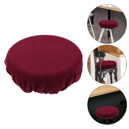 Ortofally Bar Stool Covers Stretchy Round Chair Covers Slipcover Washable Stool Cushion Elastic Bar Chair Covers Grey 27.5X17.5X6CM Dark Red