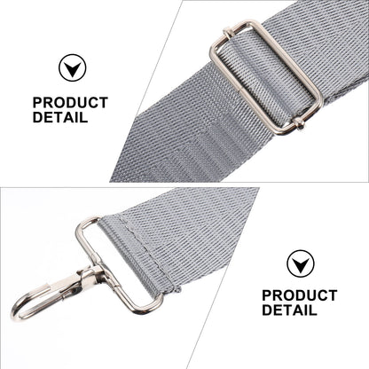 Ortofally Nylon Shoulder Strap, Bag Handbag Purse Replacement Strap, Adjustable Canvas Strap with Metal Hooks for Laptop Briefcase Messenger Bag/ Grey 150X3.8CM Gray