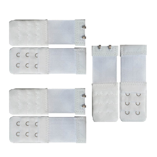 SWETRACE Bra Extension Buckle Polyester 6Pcs 3In Size 4 White
