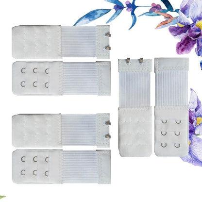 SWETRACE Bra Extension Buckle Polyester 6Pcs 3In Size 4 White