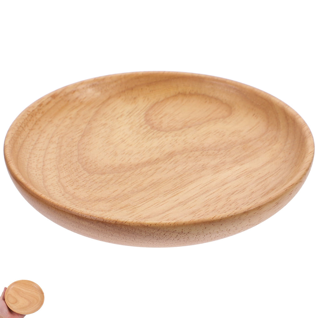 Flat Wooden Dinner Plate Beige For Wedding 1Pcs 4.9In 12.50X12.50X2.00CM Beige