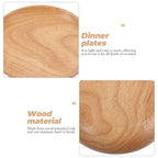 Flat Wooden Dinner Plate Beige For Wedding 1Pcs 4.9In 12.50X12.50X2.00CM Beige