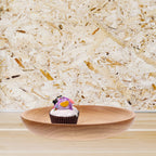 Flat Wooden Dinner Plate Beige For Wedding 1Pcs 4.9In 12.50X12.50X2.00CM Beige