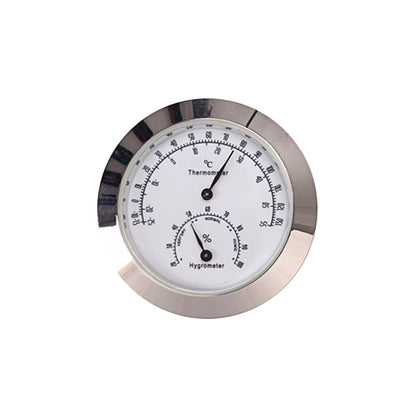 Worgeous Musical Instrument Hygrometer Round Violin Humidity Temperature Gauge Silver