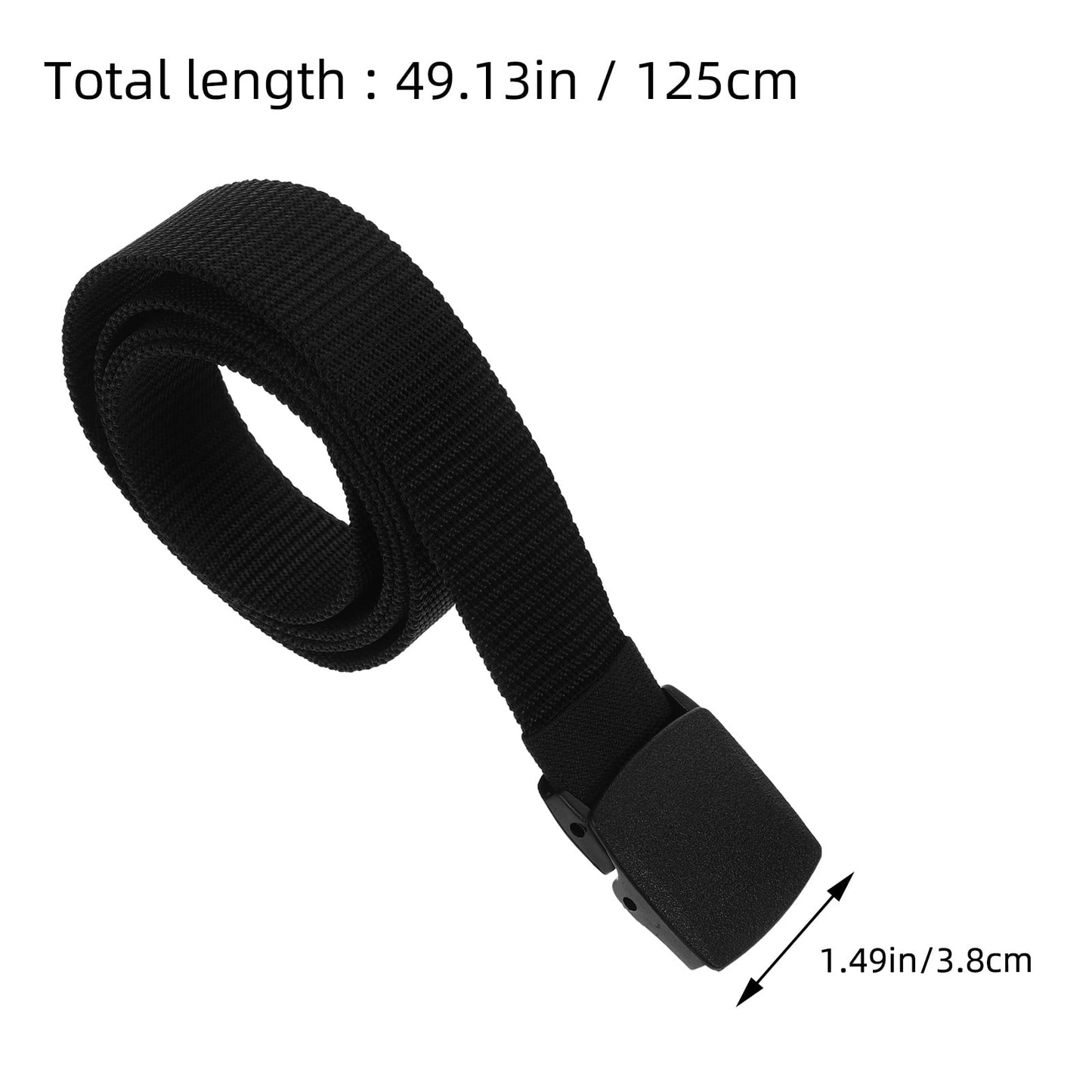 Masteelf Nylon Belt Waist Belt Plastic Buckle Casual Style Waist Belt Adjustable Belt