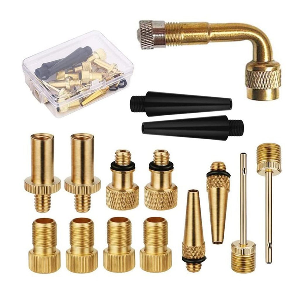 15Pcs Bike Valve Adaptor Set Kit Sv Fv Dv Av Needle Valve Connector For Ball Bicycle Inflator Pumpaccessories Fangkenuo