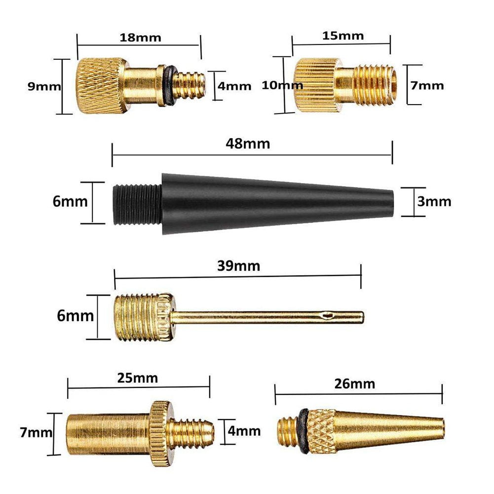 15Pcs Bike Valve Adaptor Set Kit Sv Fv Dv Av Needle Valve Connector For Ball Bicycle Inflator Pumpaccessories Fangkenuo