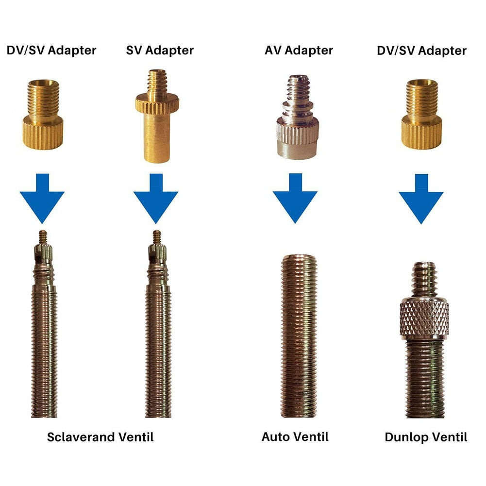 15Pcs Bike Valve Adaptor Set Kit Sv Fv Dv Av Needle Valve Connector For Ball Bicycle Inflator Pumpaccessories Fangkenuo